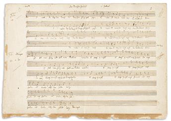 HAYDN, JOSEPH. Autograph Musical Manuscript, unsigned, 4 complete canons for two or 4 voices,